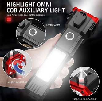 High Power Led Flashlight Focus Light Power Bank and